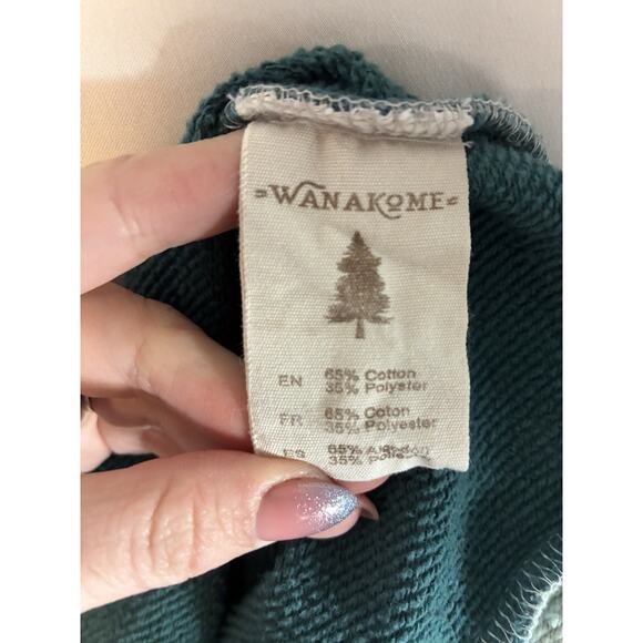 Wanakome Artemis Cowl Neck Hooded Sweatshirt Womens Sm Blue Colorblock Casual - Picture 7 of 7